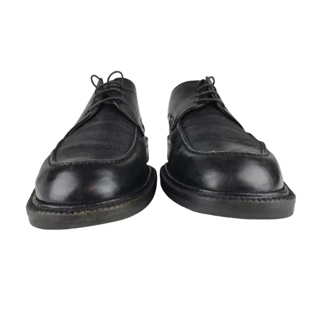 BrassBoot Mens Black 93687-01-SY Round Toe Lace Up Oxford‎ Dress Shoes Size 9.5
